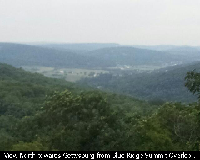 View North towards Gettysburg from the Blue Ridge Overlook