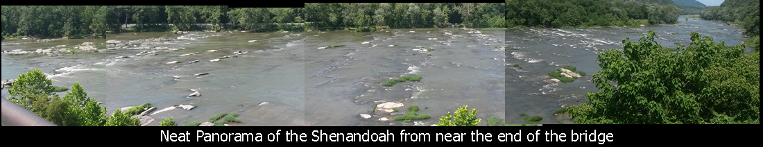 Neat panorama of the Shenandoah from near the end of the bridge