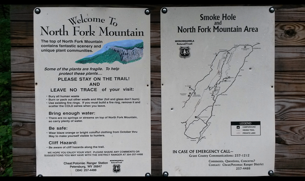 The North Fork Mountain Sign