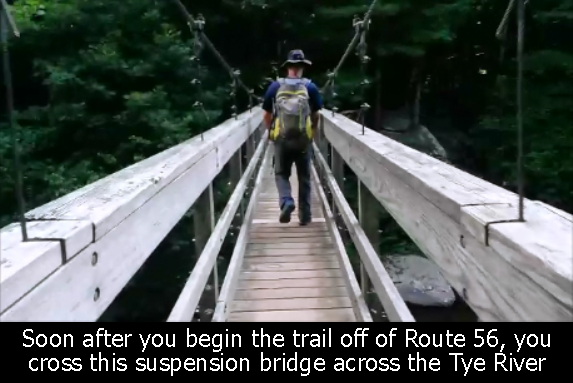 Soon after you begin the trail off of Routs 56, you cross this suspension bridge across the Tye River