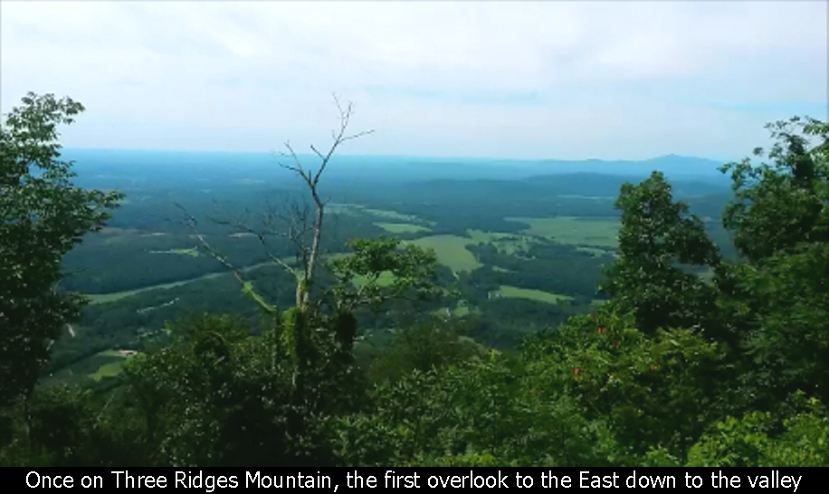 Once on Three Ridges Mountain, the first overlook to the East down the valley