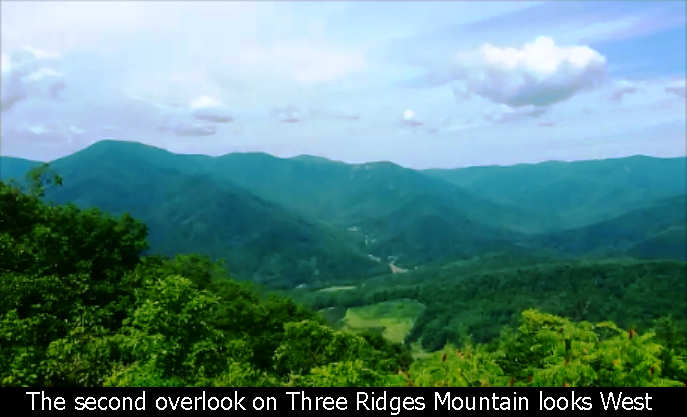 The second overlook on Three Ridges Mountain looks West