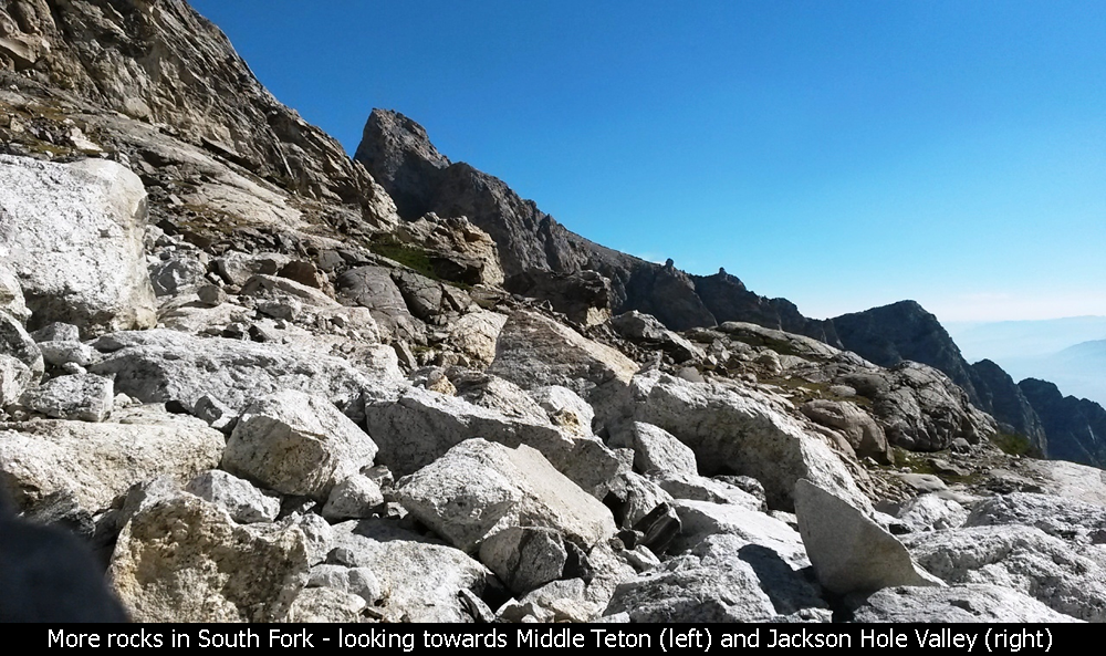 More rocks in South Fork - looking towards Middle Teton (left) and Jackson Hole Valley (right)
