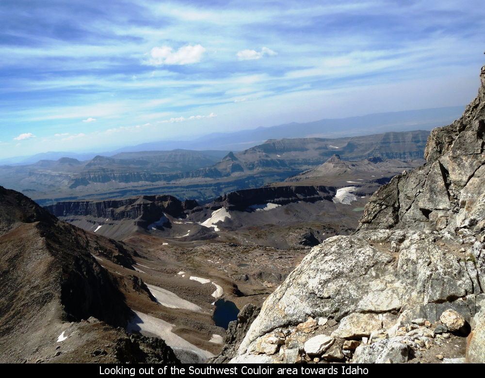 Looking out of the Southwest Couloir area towards Idaho