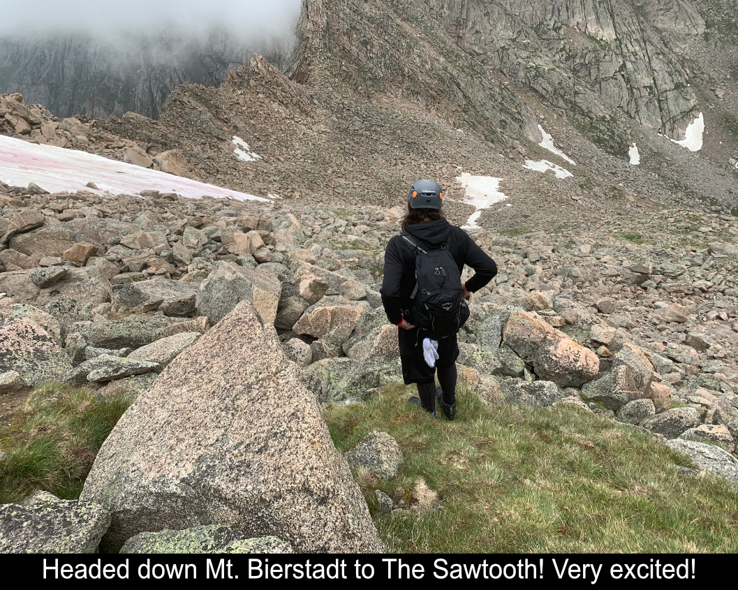 Paul Heads From Mount Bierstadt To The Sawtooth