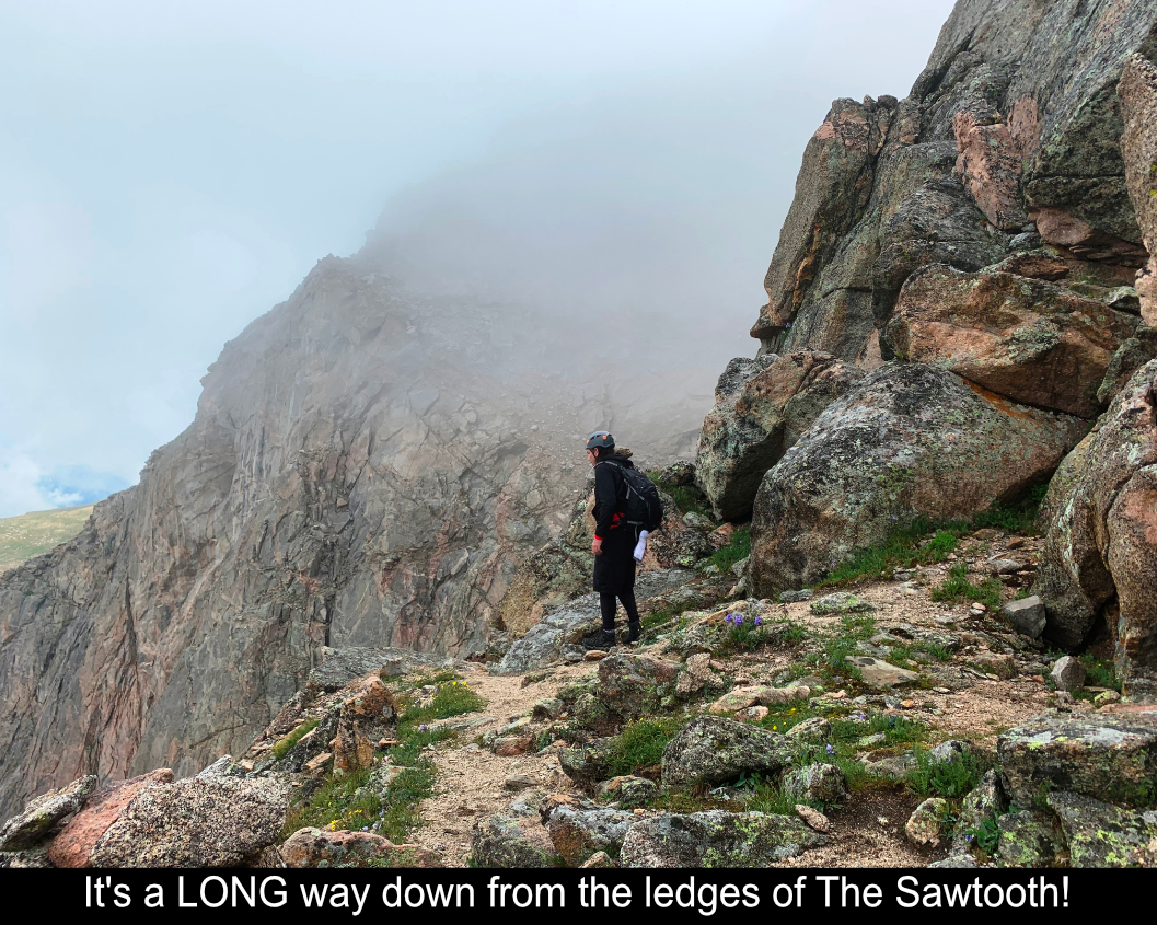 Looking Over The Ledges On The Sawtooth