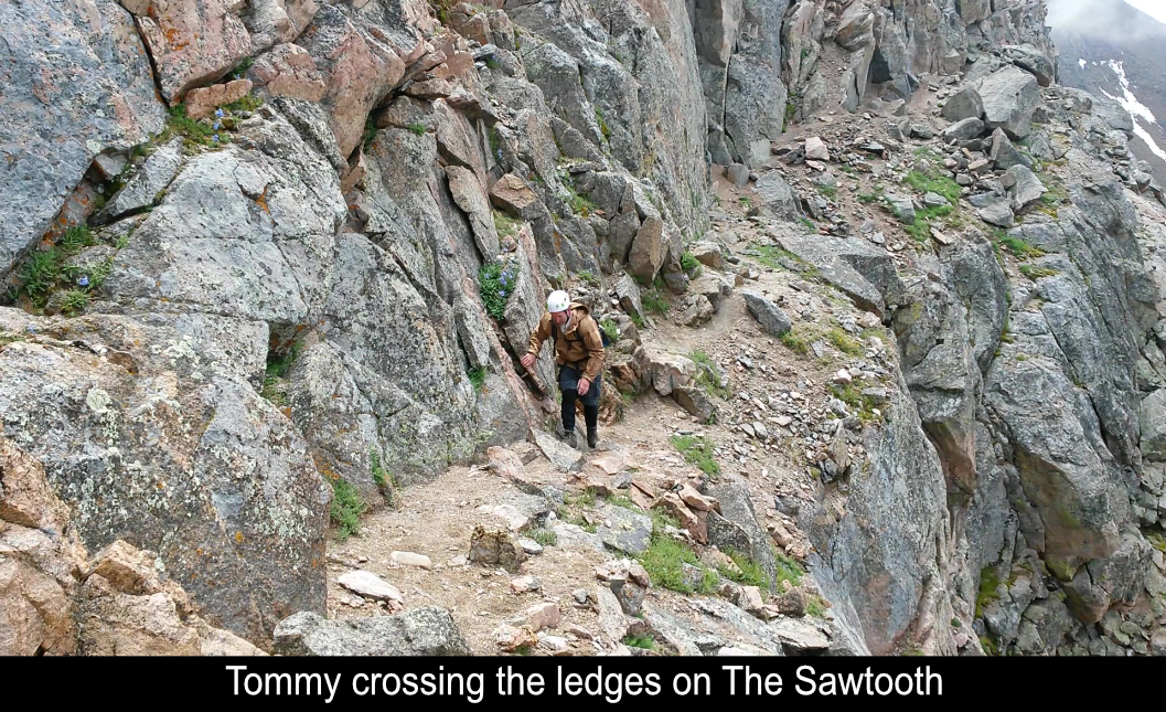 Tommy Crossing The Ledges On The Sawtooth