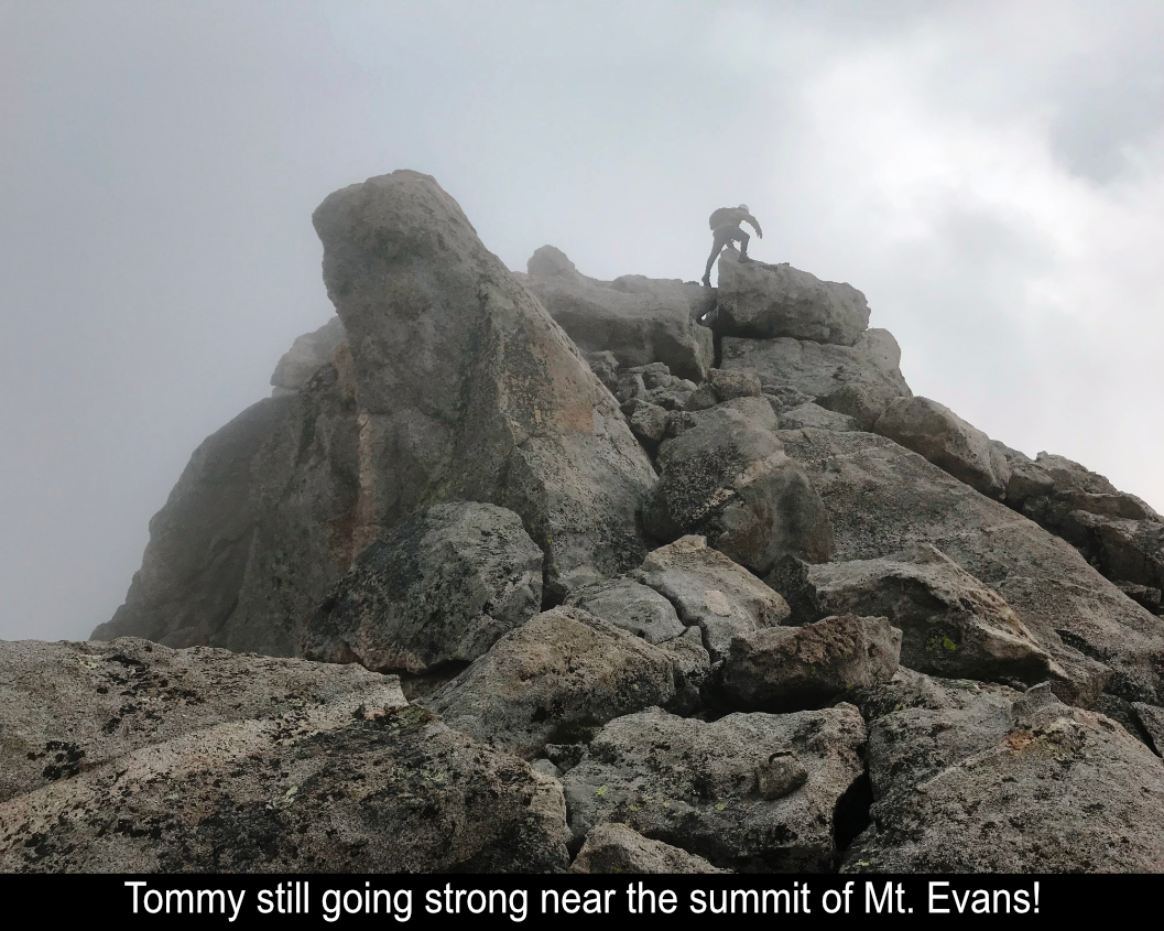Tommy Nearing The Summit Of Mt Evans