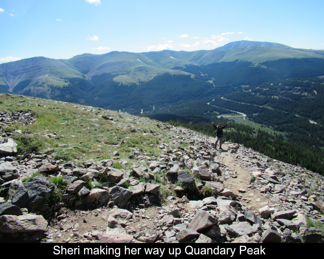 Sheri Making Way Up Quandary Peak