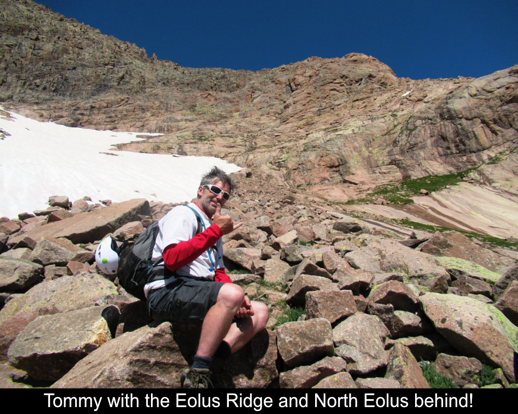 Tommy With The Eolus Ridge And North Eolus Behind
