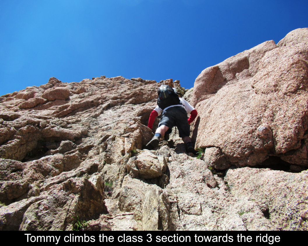 Tommy Climbs The Class 3 Section Towards The Ridge