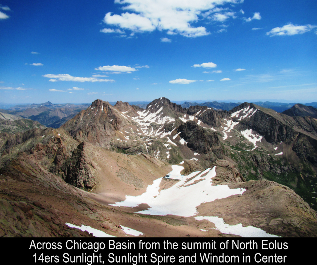 Looking Across Chicago Basin From Summit Of North Eolus