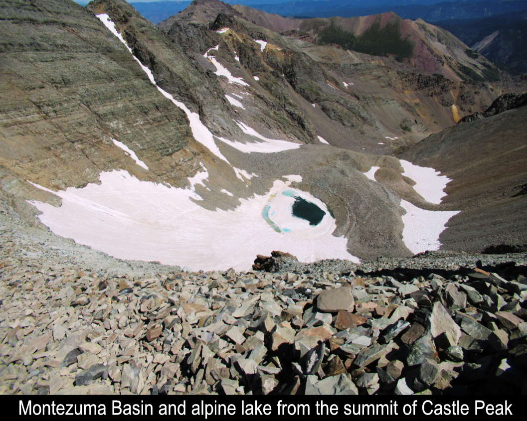 Montezuma Basin And Alpine Lake From Summit Of Castle