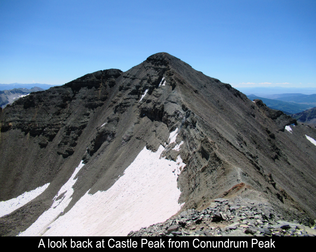Looking Back At Castle Peak From Conundrum Peak