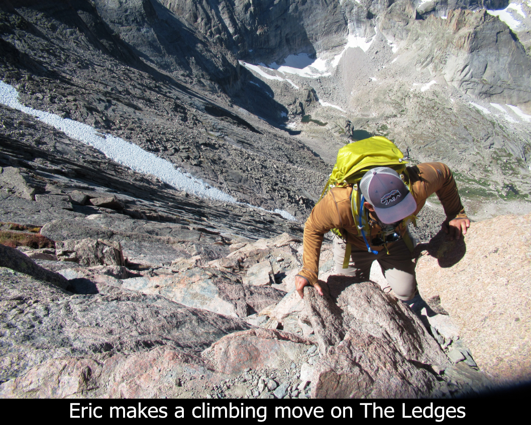 Eric Climbing On The Ledges On Longs Peak