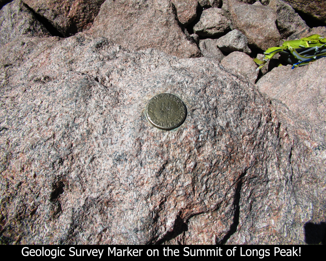 Geologic Survey Marker On Longs Peak