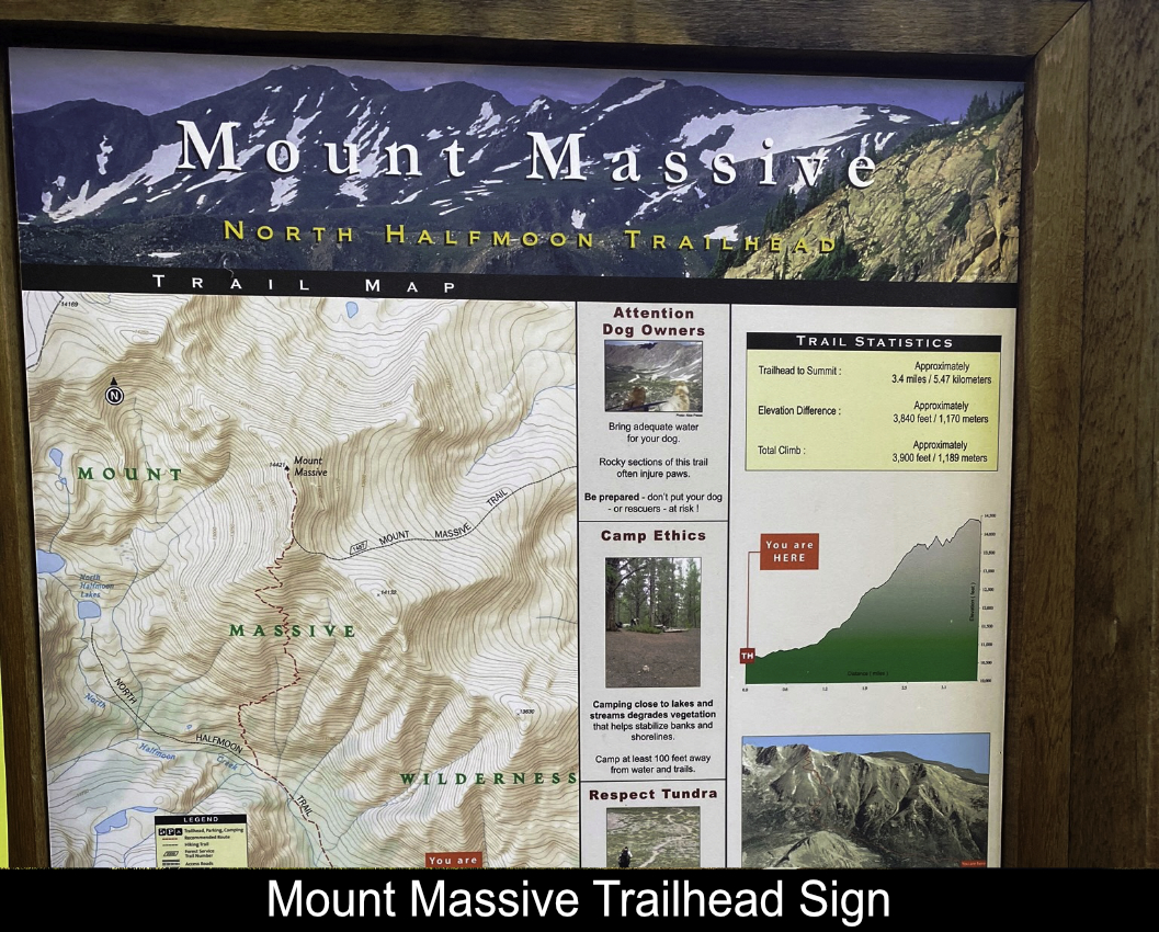 Mount Massive Trailhead Sign