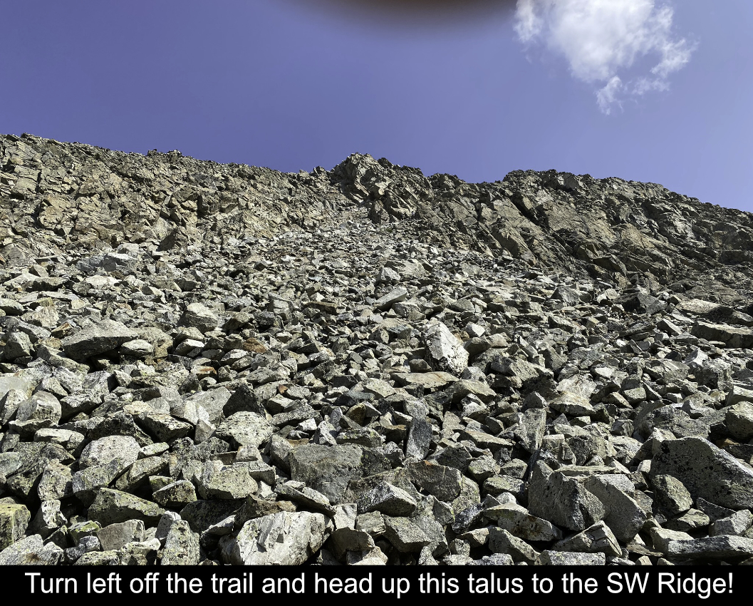 Talus Field Up To SW Ridge Route