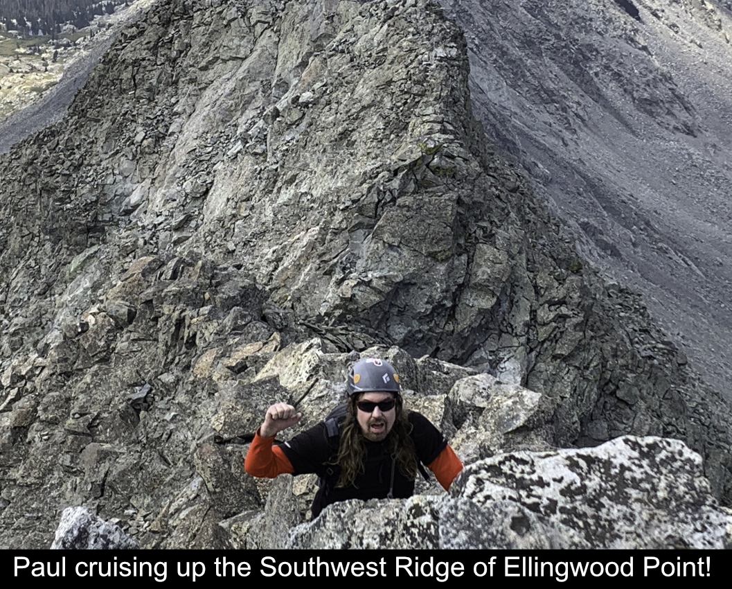 Paul Cruises Up SW Ridge Of Ellingwood Pt