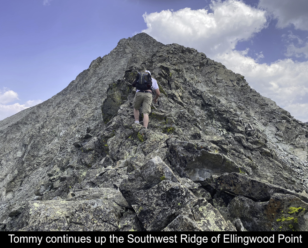 Tommy Continues Up SW Ridge Of Ellingwood Point