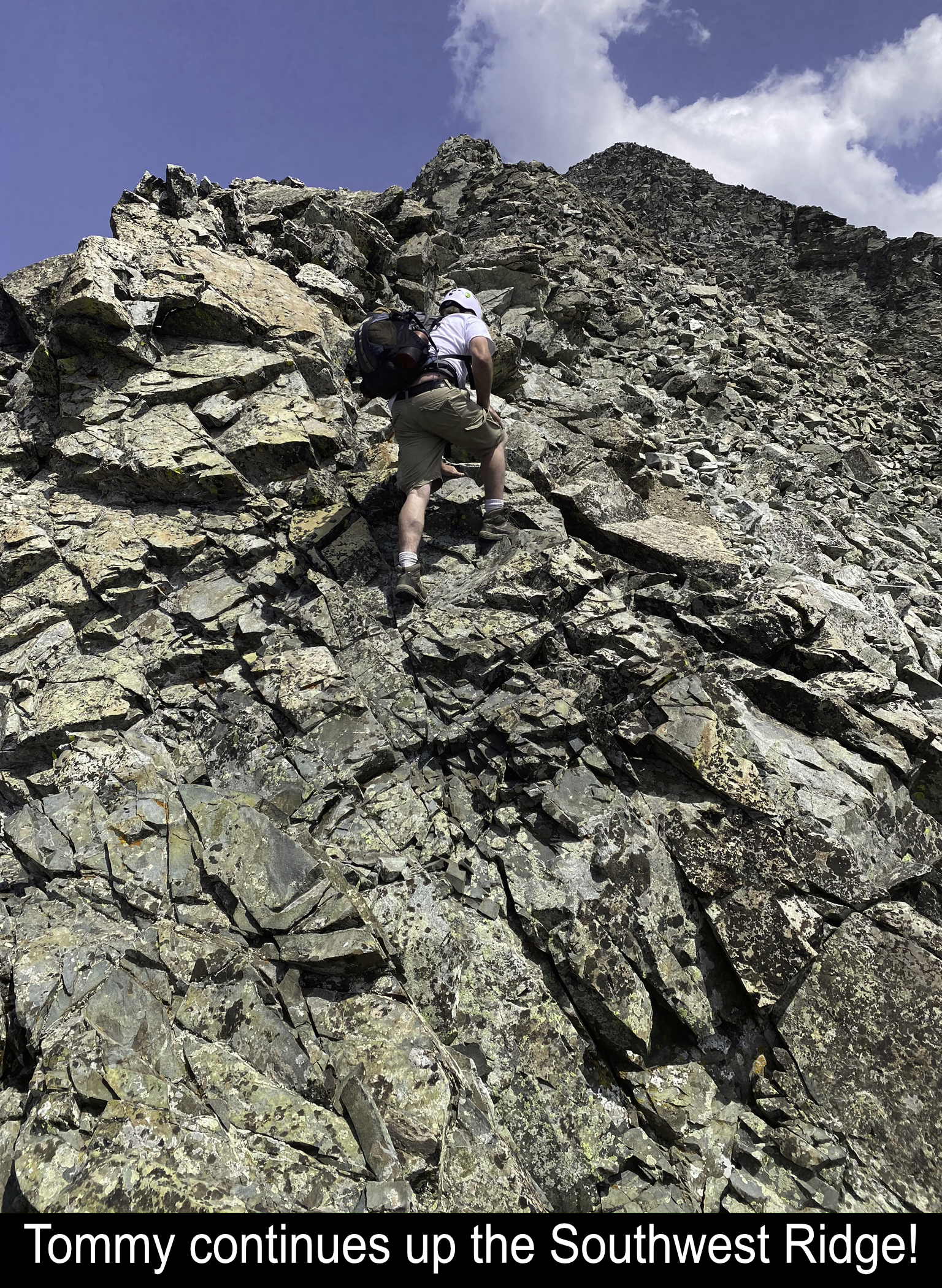 Tommy Continues Up The Southwest Ridge